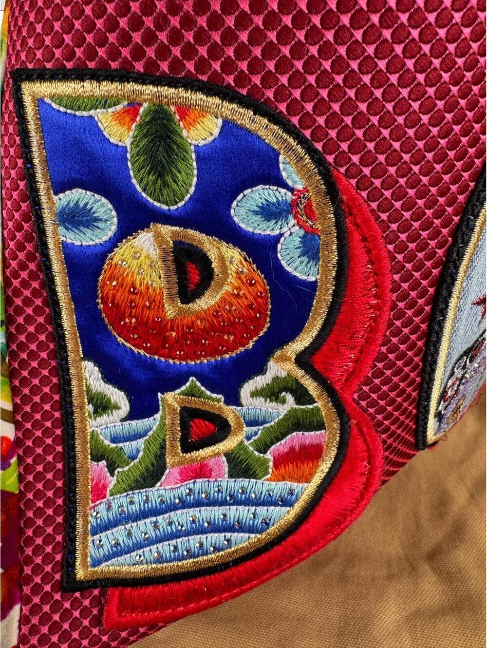 Christian Louboutin Caracaba Large Mix-Print Tote Motif Embroidered Multicolor - Picture 7 of 16
